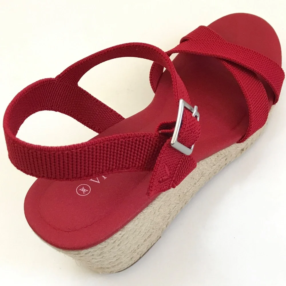 VIVAIA Wedge Sandals Espadrille Sally Sandals Red Women’s Size 9.5